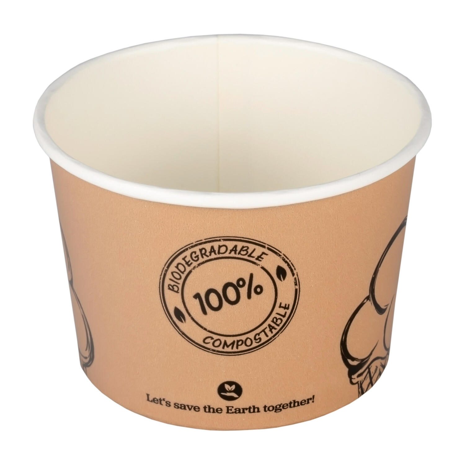DS-25354NA Eisbecher aus Karton Pappbecher 250ml O9cm, 50 Stk. – Bild 1