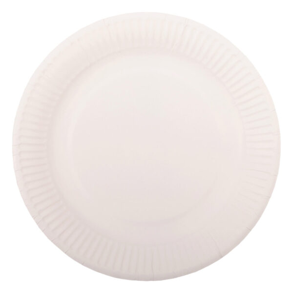 Teller aus Pappe rund O18cm weiß, 100 Stk.