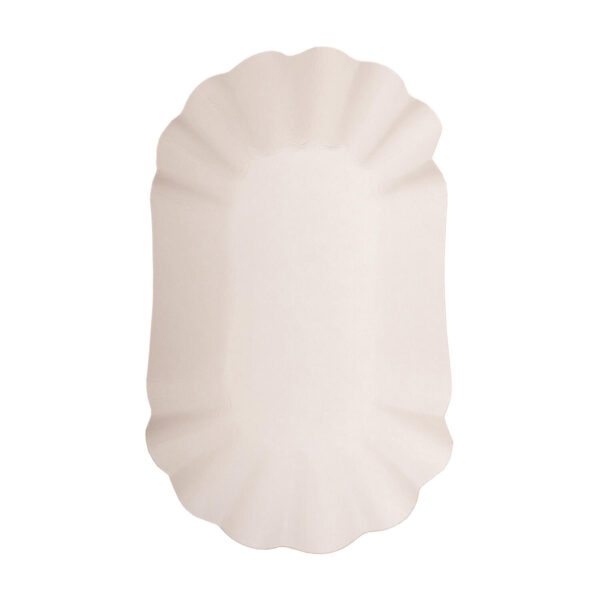 Schalen aus Pappe oval 10.5x17.5x3cm weiß, 250 Stk.