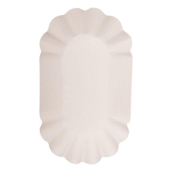 Schalen aus Pappe oval 11x19.5x3.2cm weiß, 250 Stk.
