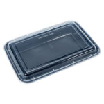 Mehrweg Menüboxen wiederverwendbar PP mit Deckel ungeteilt schwarz 29.5x20x5.5cm, 50 Stk. – Bild 2