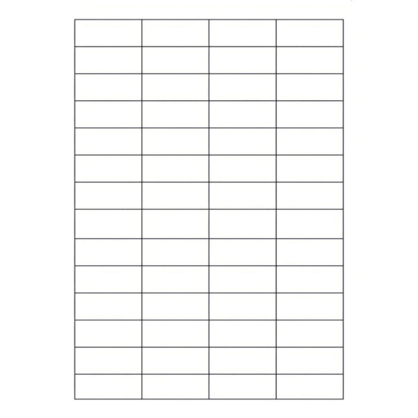Etiketten Labels selbstklebend weiß 52.5 x 21.2mm auf DIN A4, 5600 Stk.