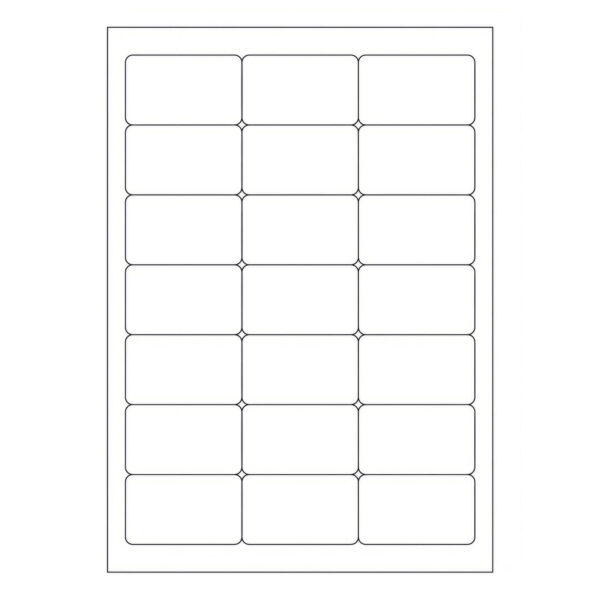 Etiketten Labels selbstklebend weiß 63.5 x 38.1mm auf DIN A4, 2100 Stk.