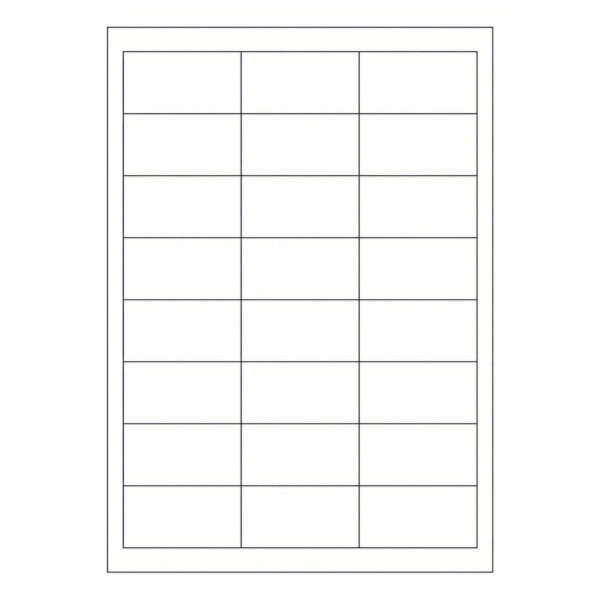 Etiketten Labels selbstklebend weiß 64.6 x 33.8mm auf DIN A4, 2400 Stk.
