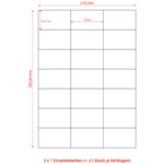 Etiketten Labels selbstklebend weiß 70 x 42.3mm auf DIN A4, 2100 Stk. – Bild 2