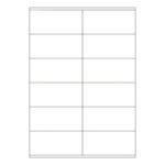Etiketten Labels selbstklebend weiß 105 x 48mm auf DIN A4, 1200 Stk.