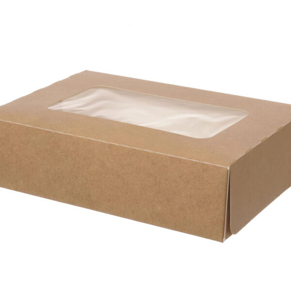 Fensterkarton Cateringkarton Geschenkkarton Transportkarton mit Sichtfenster 22 x 14 x 5 cm