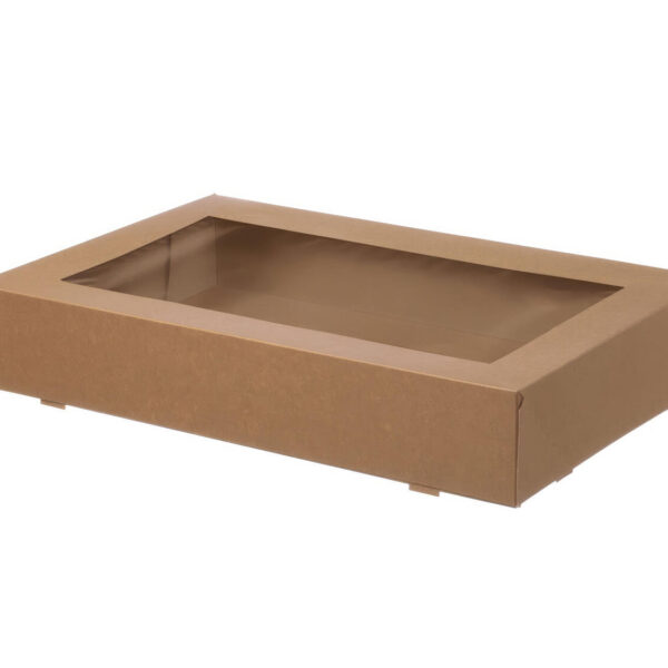 Fensterkarton Cateringkarton Geschenkkarton Transportkarton mit Sichtfenster 36 x 25 x 8 cm