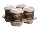 Getränkehalter Tragetablett Becherhalter 4 Becher Coffee to Go 21x21cm, 90 Stk. – Bild 2