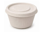 Dressingbecher Dipschale 60ml rund O 62 mm aus Bagasse Zuckerrohr inkl. Deckel, 50 Stk. – Bild 2