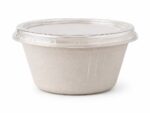 Dressingbecher Dipschale 60ml rund O 62 mm aus Bagasse Zuckerrohr inkl. Deckel aus PLA, 50 Stk. – Bild 2