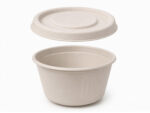 Dressingbecher Dipschale 60ml rund O 62 mm aus Bagasse Zuckerrohr inkl. Deckel, 50 Stk.