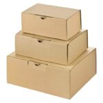 Versandkarton 200x150x74mm schnelle Aufrichtung mit Steckverschluss Warenpost International braun – Bild 2