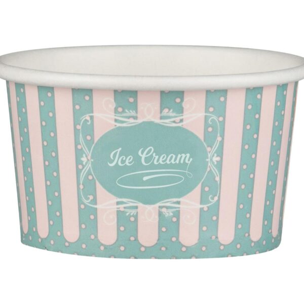 Eisbecher aus Pappe Papierbecher Patisserie ICE CREAM Motiv 145 ml 5oz, 50 Stk.