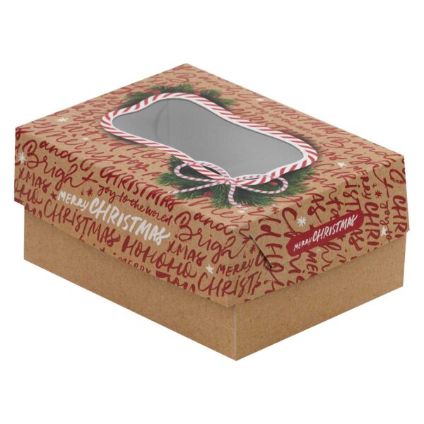 Keksbox Gebäckkarton mit PET Beschichtung & Sichtfenster "Weihnachten" 170x126x78mm, 162 Stk.