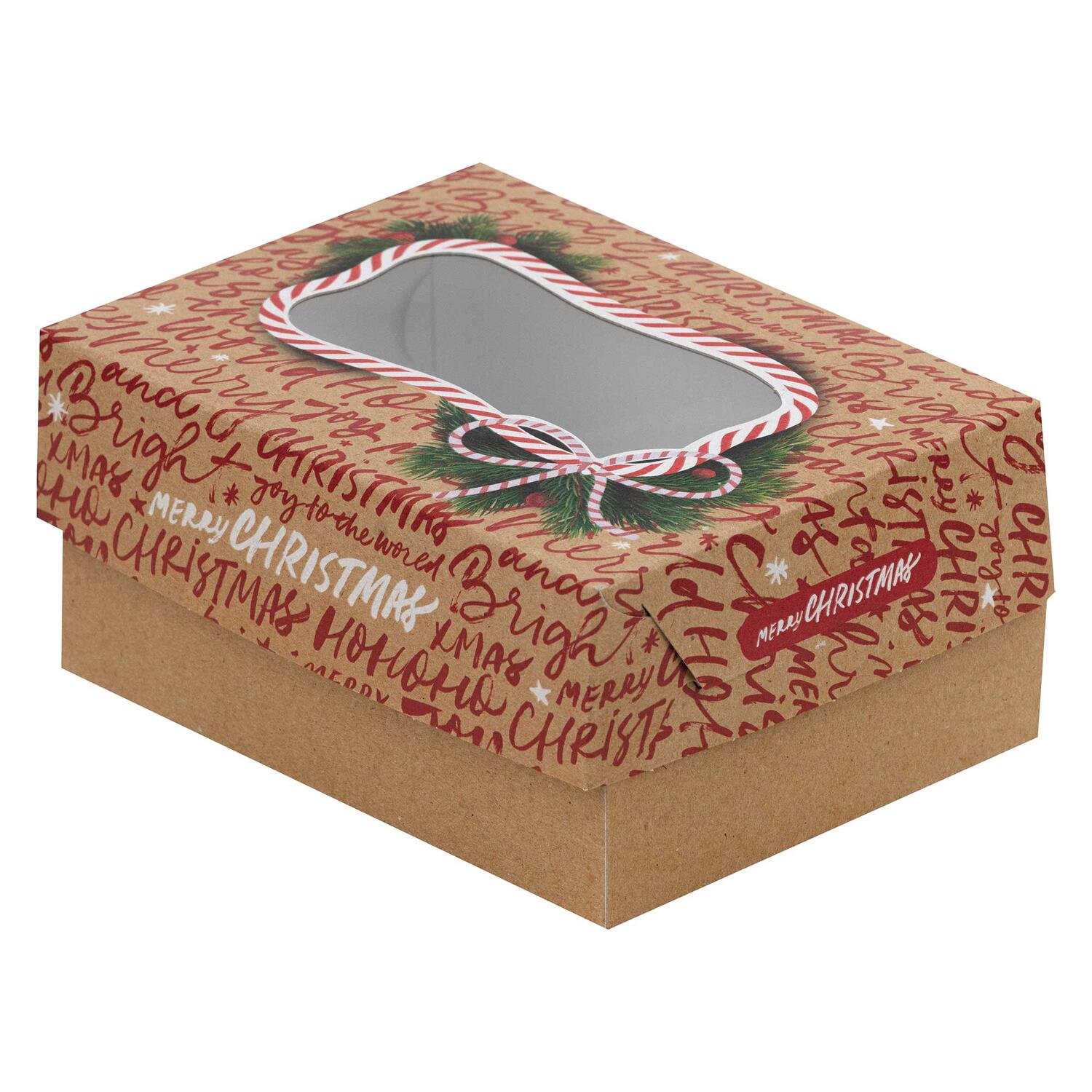 IN-QK4WPXM_3 Keksbox Gebäckkarton mit PET Beschichtung & Sichtfenster "Weihnachten" 170x126x78mm, 162 Stk. – Bild 1
