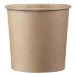 Eisbecher Feinkostbecher aus Pappe Kraftpapier FSCR rund 350 ml braun O 90 mm, 50 Stk.