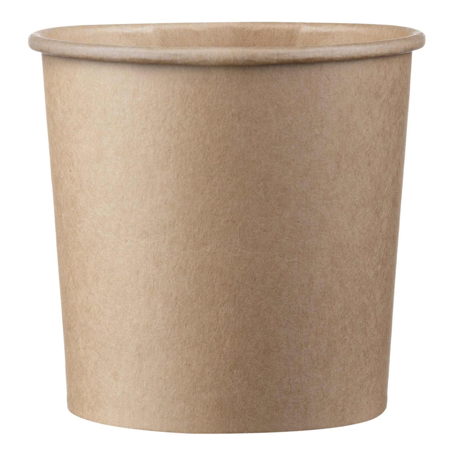 IN-QR12KR Eisbecher Feinkostbecher aus Pappe Kraftpapier FSCR rund 350 ml braun O 90 mm, 50 Stk. – Bild 1
