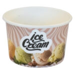 Eisbecher aus Pappe Papierbecher 140 ml bedruckt "ICE CREAM" O70 mm, 50 Stück