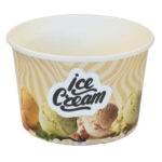 Eisbecher aus Pappe Papierbecher 175 ml bedruckt "ICE CREAM" O85 mm, 50 Stück