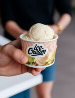 Eisbecher aus Pappe Papierbecher 140 ml bedruckt "ICE CREAM" O70 mm, 50 Stück – Bild 2