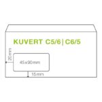 Fensterkuvert C5/6 110x220mm weiß, 80 gr. selbstklebend, 100 Stk. – Bild 2