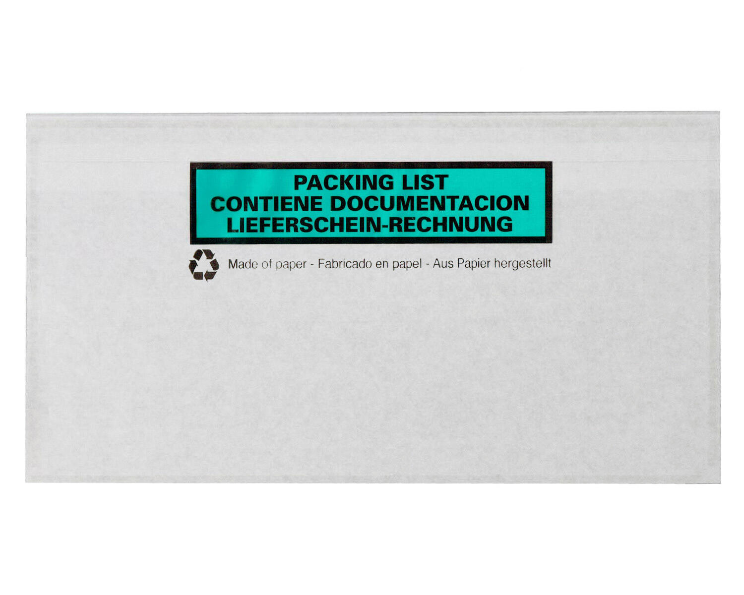 LTP-DL-500589 Dokumententaschen aus Recyclingpapier, Lieferschein/Rechnung, transparent, DIN Lang, 250 Stk. – Bild 1