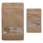 Standbodenbeutel Kraftpapier braun mit Fenster, 110x185x65mm, 250ml, 100 Stk. – Bild 2