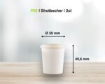 Schnapsbecher Shotbecher Stamperl Pappbecher weiß mit Eichstrich 2cl 20ml, 40 Stk. – Bild 2