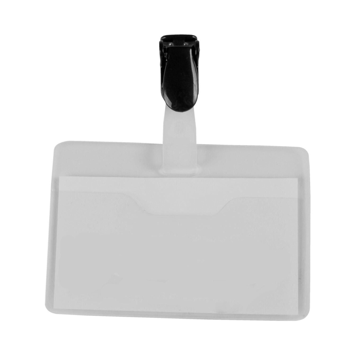 PA-8009213 Namensschild PVC mit Clip Befestigung, 60x90/42x88mm, transparent, 25 Stk. – Bild 1