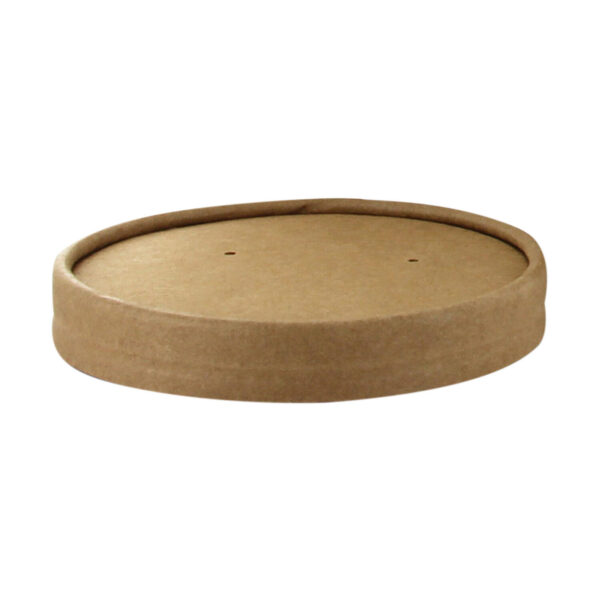 Deckel für Suppenbecher aus Pappe, rund, O 9,8 cm, braun, 25 Stk.
