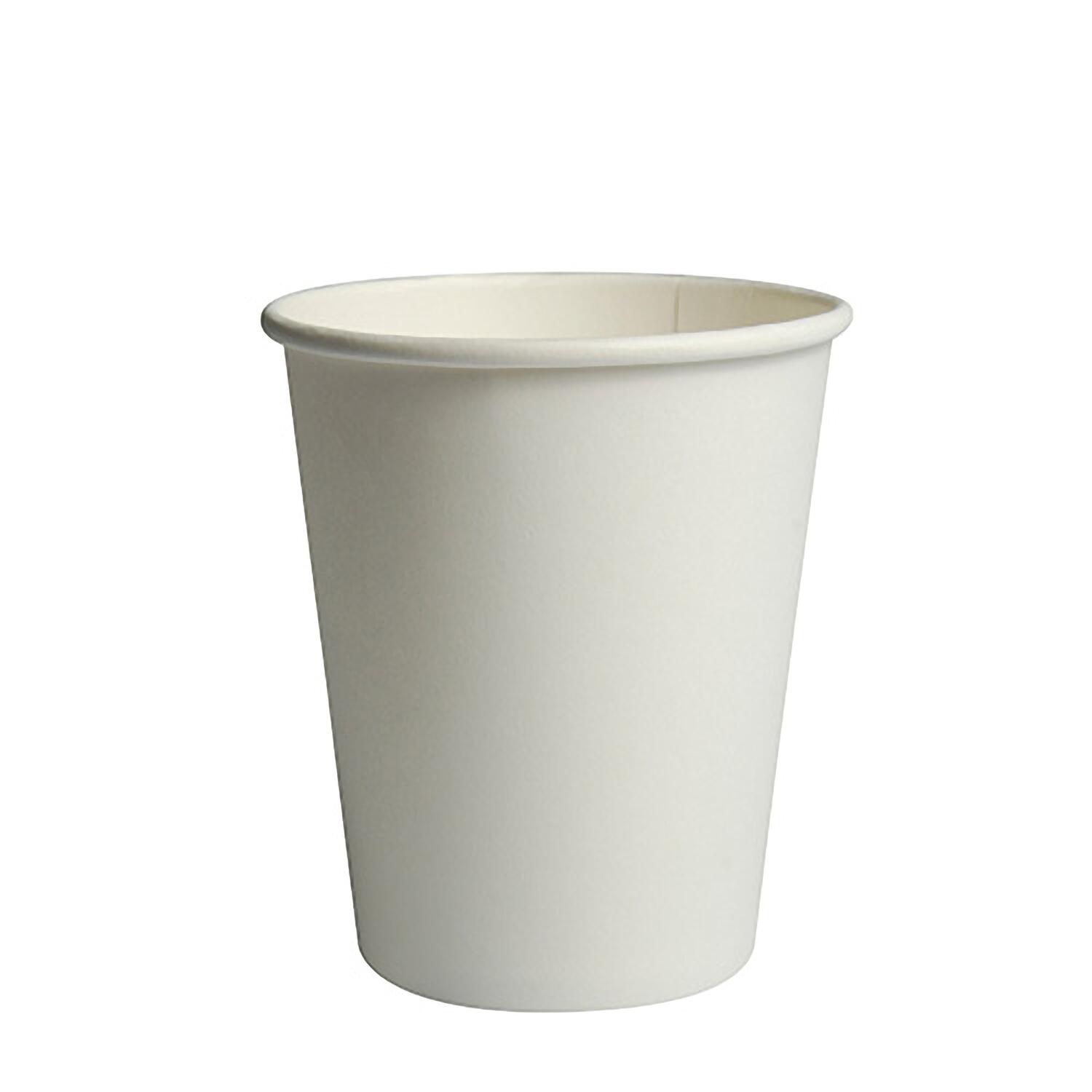 85064 Trinkbecher, Pappe Heißgetränkecher CoffeeToGo weiß 100ml 100% Reycling FSCR, 50 Stk. – Bild 1