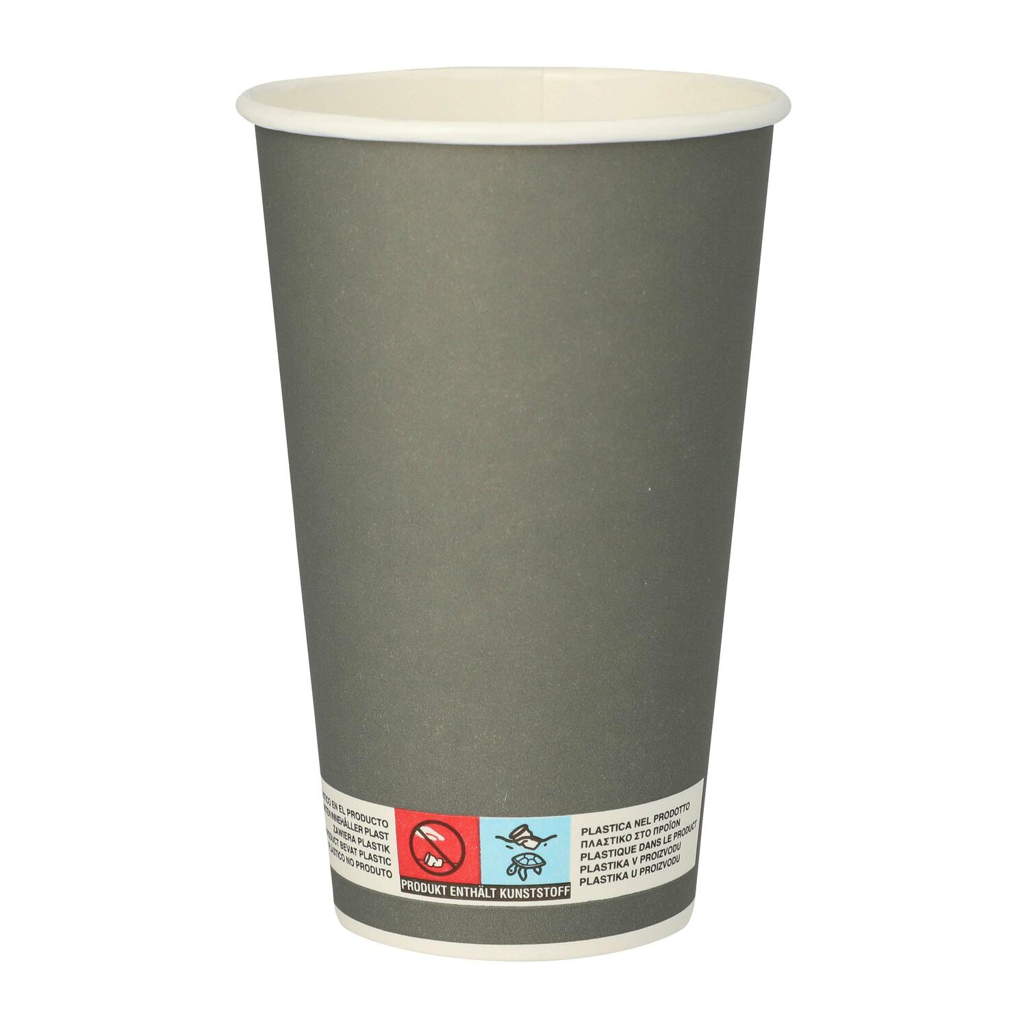 PAP-88001 Bierbecher aus Pappe 0,4l - 400ml grau, 20 Stk. – Bild 1