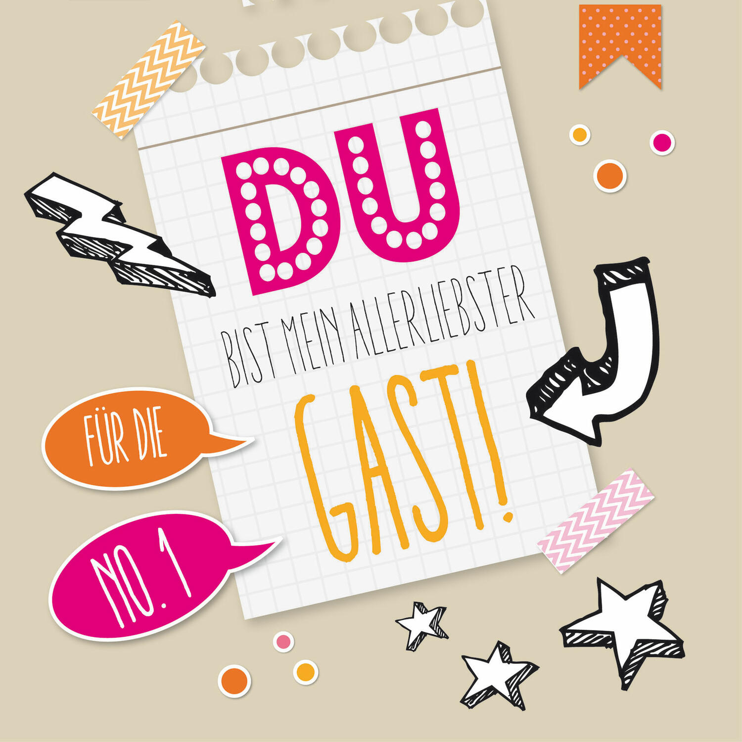 PAP-88075 Motivservietten 3-lagig 33x33cm 'Du bist mein allerliebster Gast', 20 Stk. – Bild 1