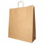 Papiertragetaschen mit Papierkordel Kordeltasche 41 x 35 x 14 cm braun, 25 Stk.
