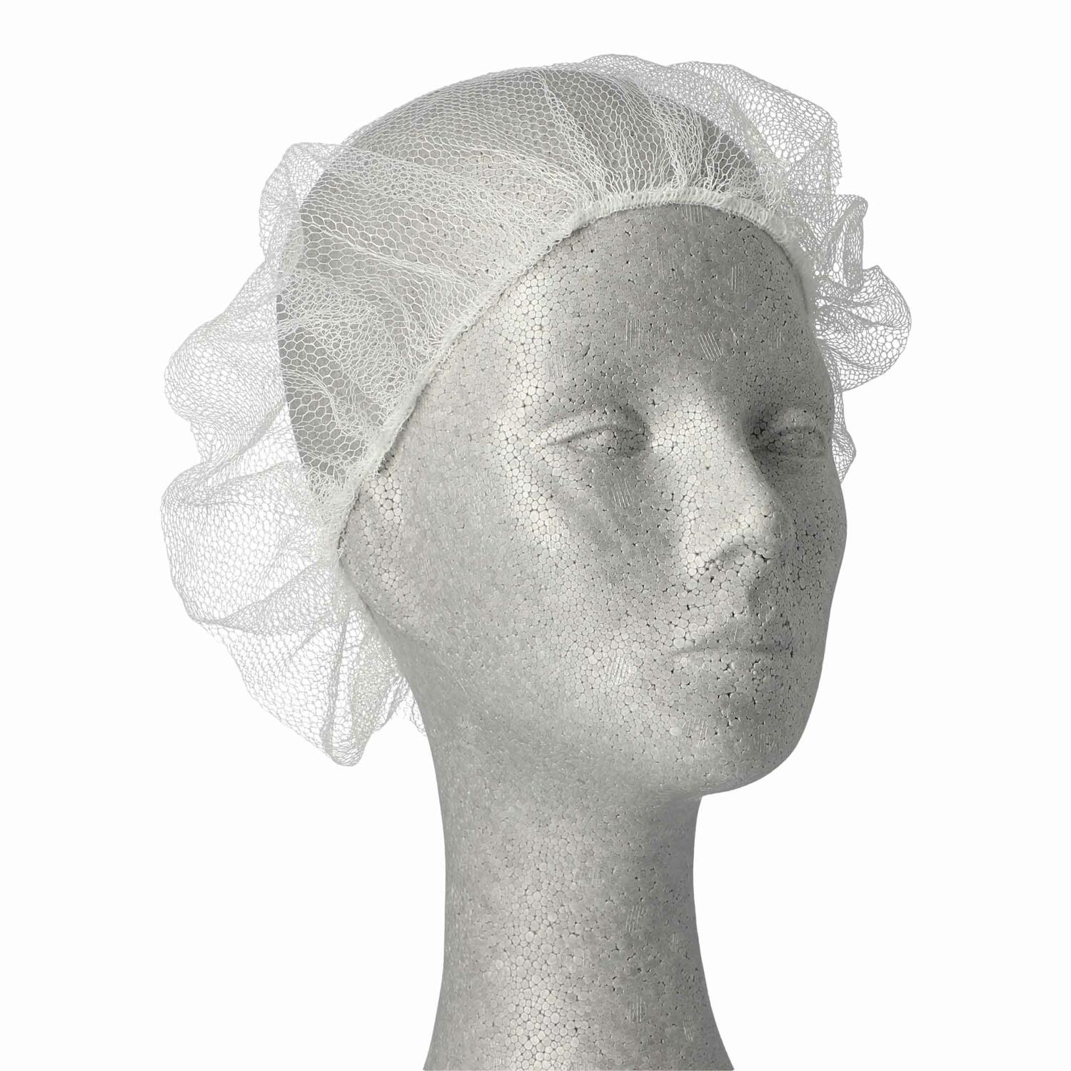 PAP-88614 Haarnetze Kopfhauben dezente Haarfixierung aus Nylon O 55-62 cm weiss, 100 Stk. – Bild 1