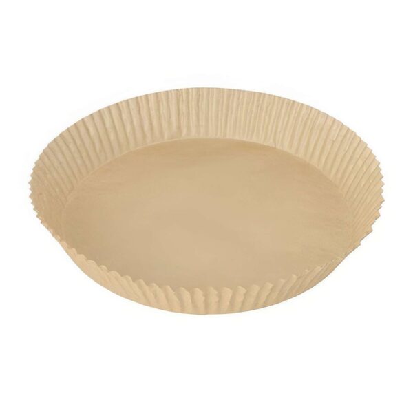 Backpapierzuschnitte für Heißluftfritteusen Mikrowelle Backofen O23cm x 4,5cm braun, 100 Stk.