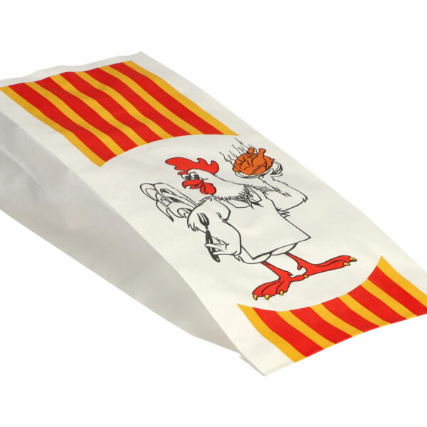 Grillhähnchen Hähnchenbeutel Papier HDPE-Einlage 24x10,5x5,5cm, 100 stk.
