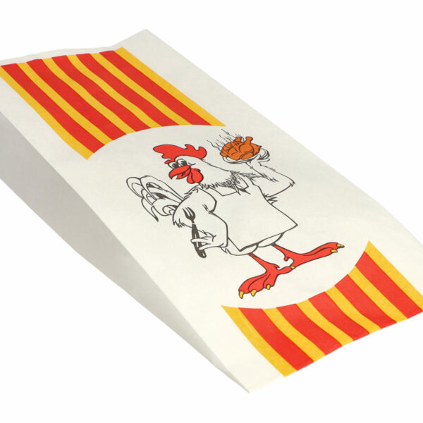 Grillhähnchen Hähnchenbeutel Papier HDPE-Einlage 28x13x8cm, 100 stk.