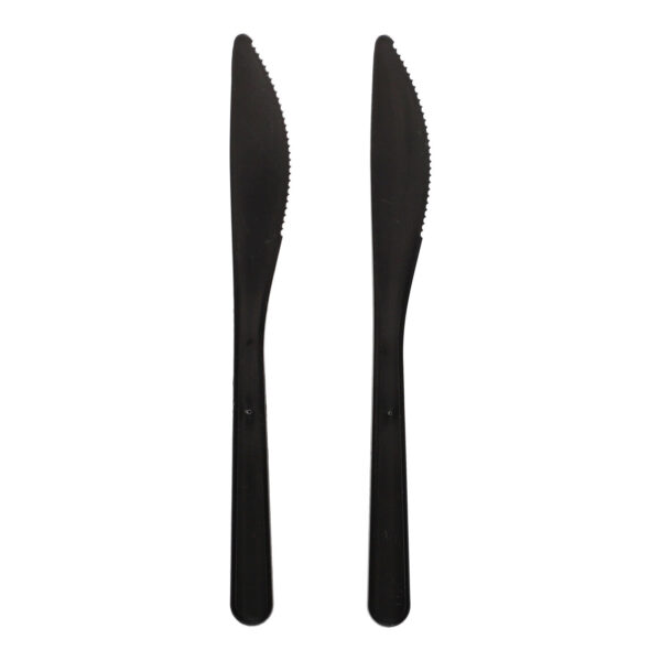 Mehrweg-Messer 185mm aus PP extra stabil schwarz, 50 Stk.