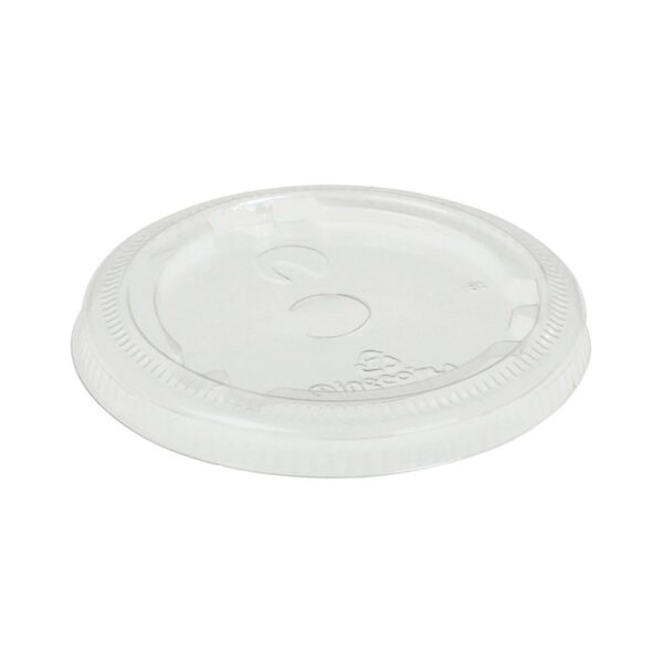 Deckel flach mit Loch zu Becher O 76 mm aus PLA, 50 Stk.