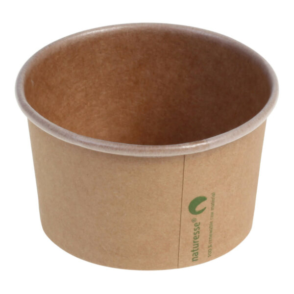 Eisbecher Pappbecher Kraft mit PLA-Beschichtung 180 ml O 85mm braun, 50 Stk.