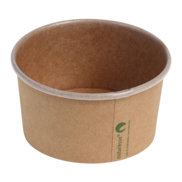 Eisbecher aus Kraftpapier mit PLA-Innenbeschichtung 240 ml O 96mm braun, 50 Stk.