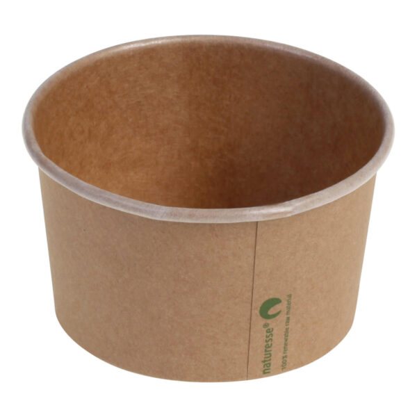 Eisbecher Pappbecher Kraft mit PLA-Beschichtung 360 ml O 105mm braun, 50 Stk.