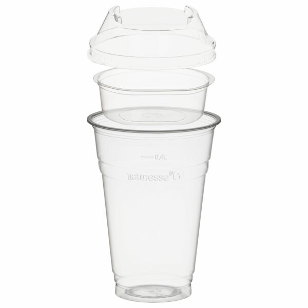 Trinkbecher 400ml + Domdeckel stapelbar + Einsatzbecher O 96mm (PLA) 50 Stk.