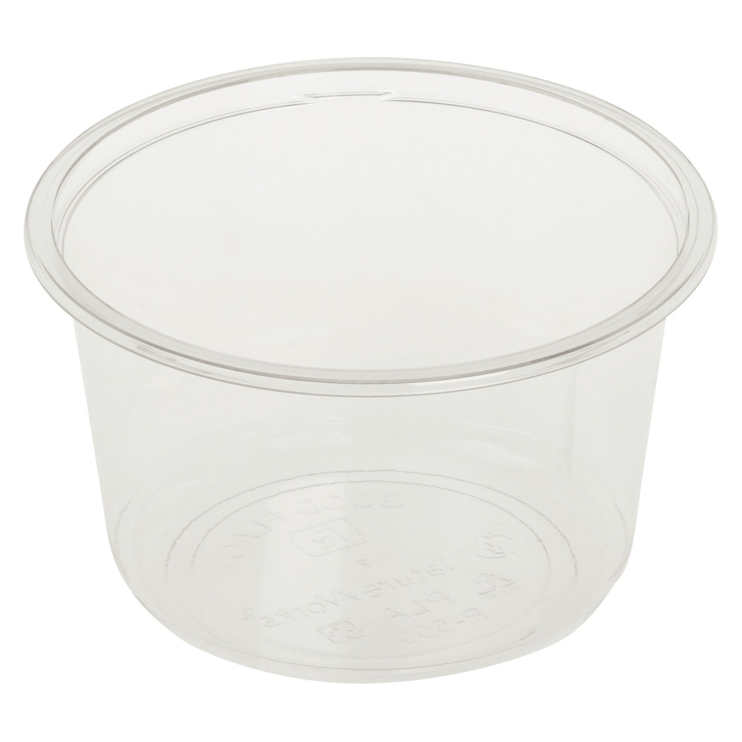 PCV-16406_1V20 Feinkostbecher transparent aus Kunststoff (PLA) 500 ml O 12,1 cm, 50 Stk. – Bild 1