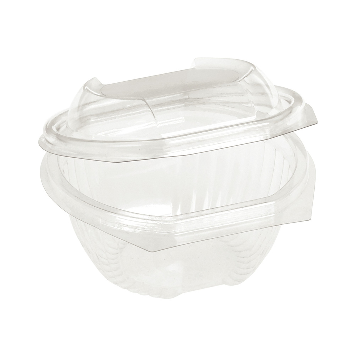 PCV-17522_1V4 Salatschalen mit fixem Deckel aus transparentem Kunststoff (PLA) 250ml, 50 Stk. – Bild 1