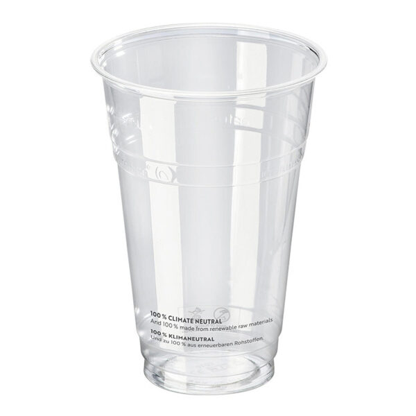 Trinkbecher Bierbecher 500 ml mit Eichstrich O96 mm aus PLA, 50 Stk.
