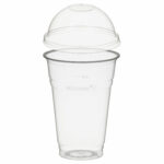 Trinkbecher 400ml mit Domdeckel ohne Loch aus PLA 50 Stk.