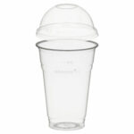 Trinkbecher 400ml + Domdeckel mit Rundloch aus PLA 50 Stk.